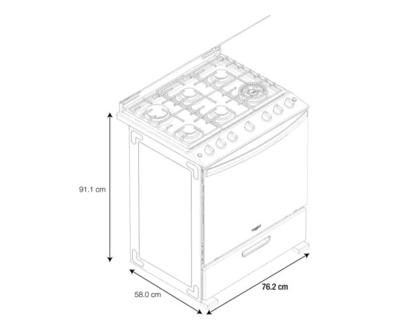 Estufa Whirlpool 30" a piso - Imagen 4
